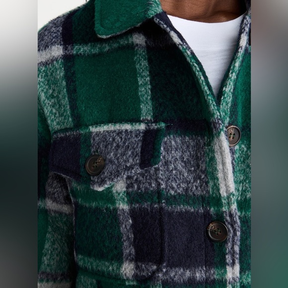 ✨AVEC LES FILLES✨Plaid Felt Shirt Jacket - Picture 6 of 12